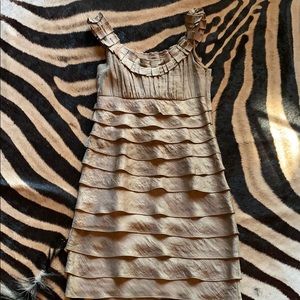 Shimmering tan dress